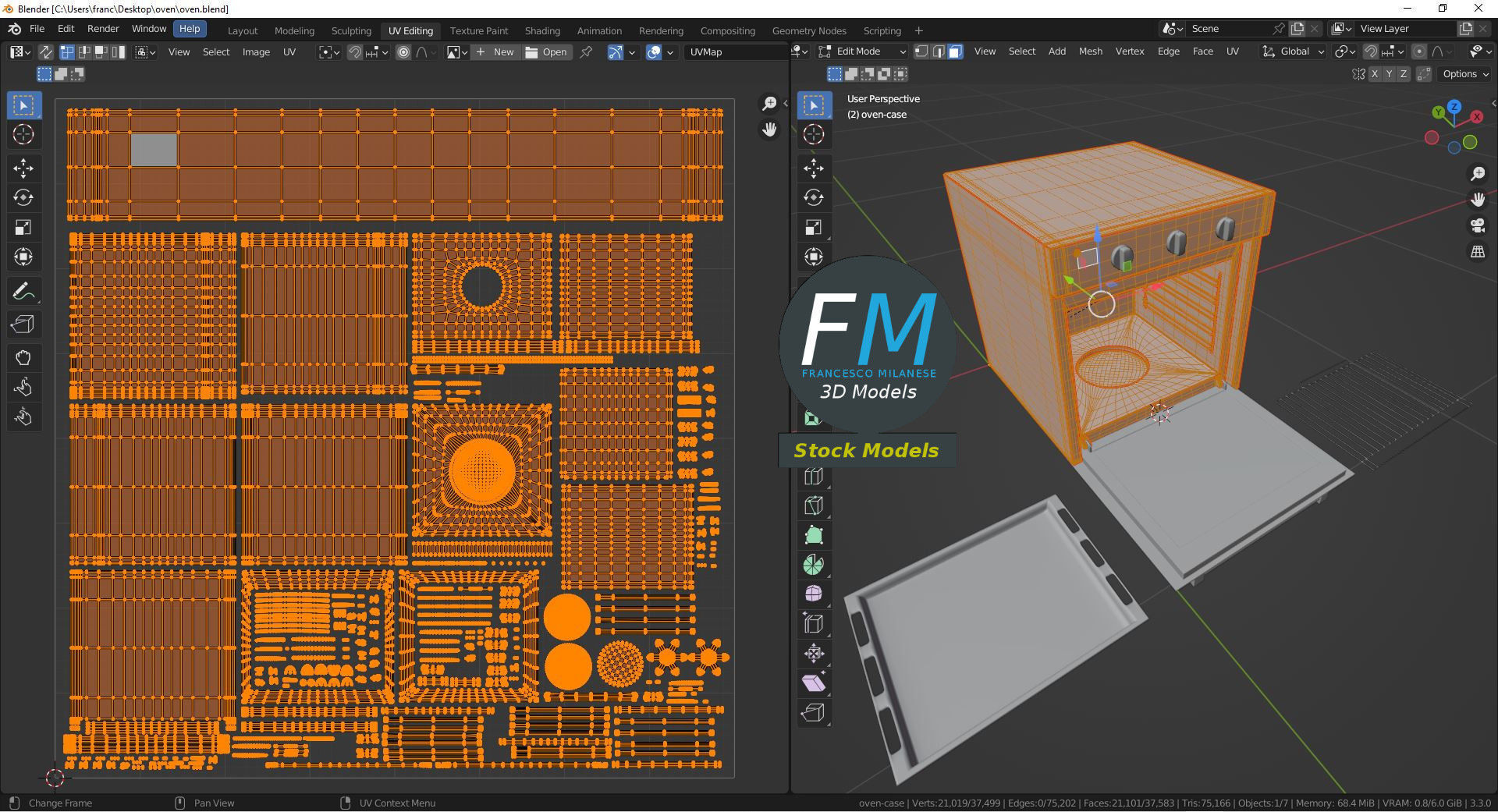 Kitchen wall oven 3D model_10