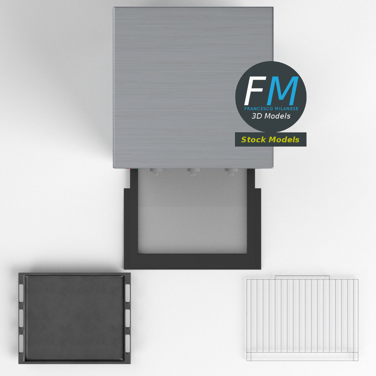 Kitchen wall oven 3D model_6