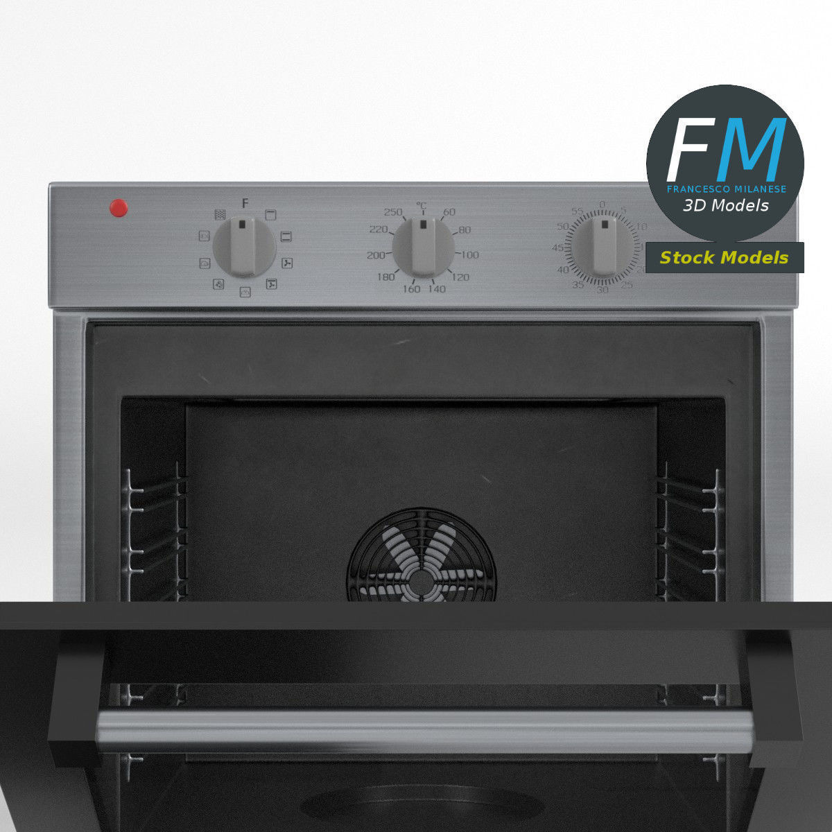 Kitchen wall oven 3D model_3