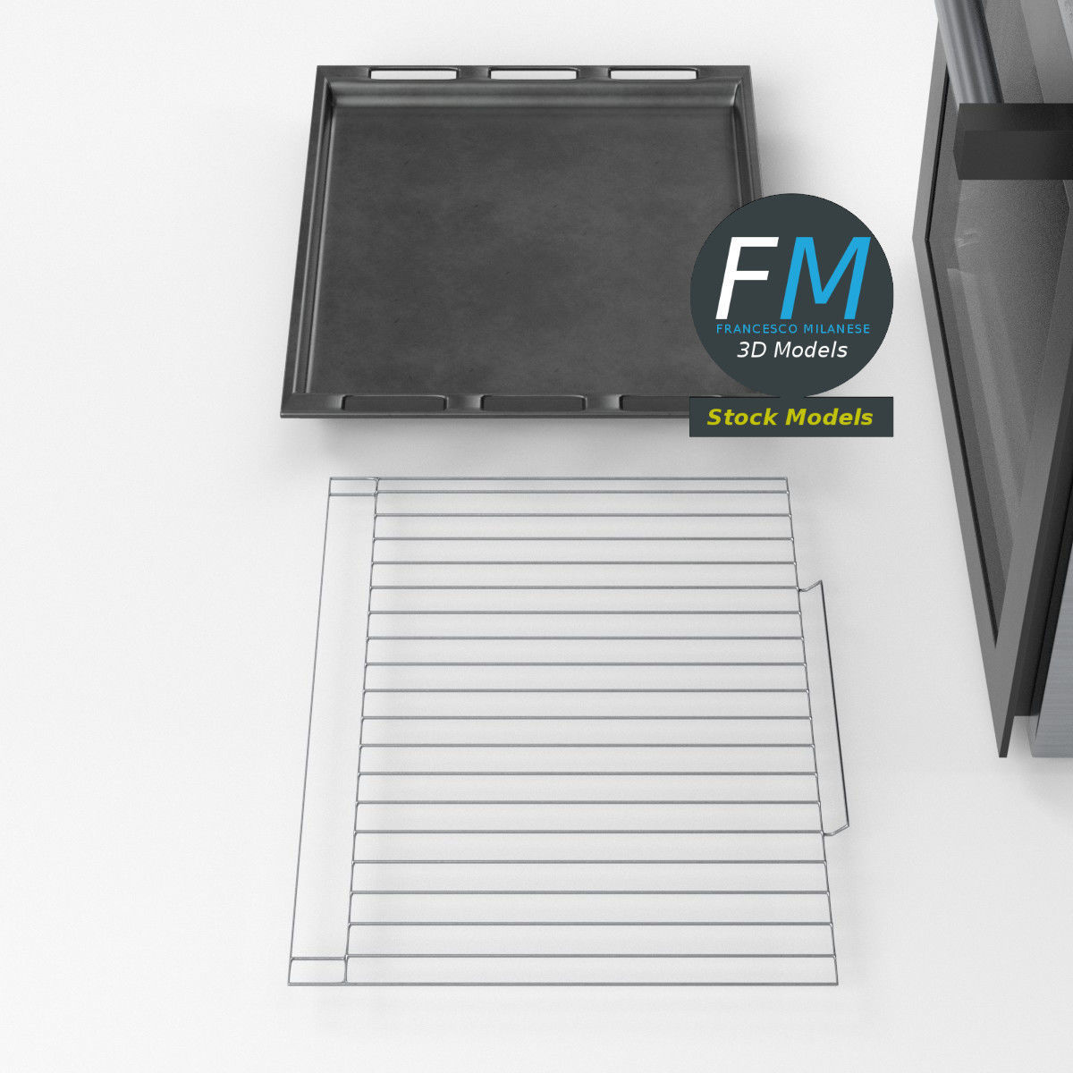 Kitchen wall oven 3D model_5