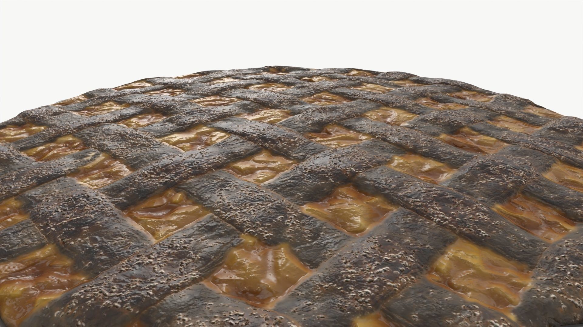 Apple Pie burned with Plate 3D model_1