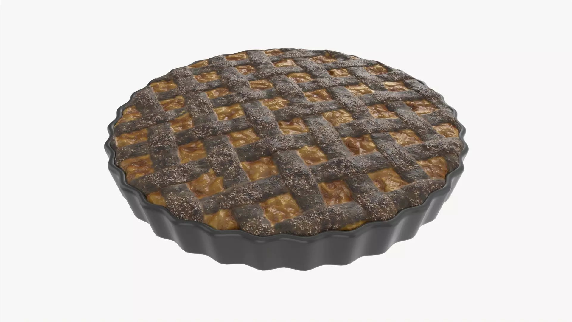 Apple Pie burned with Plate 3D model_0
