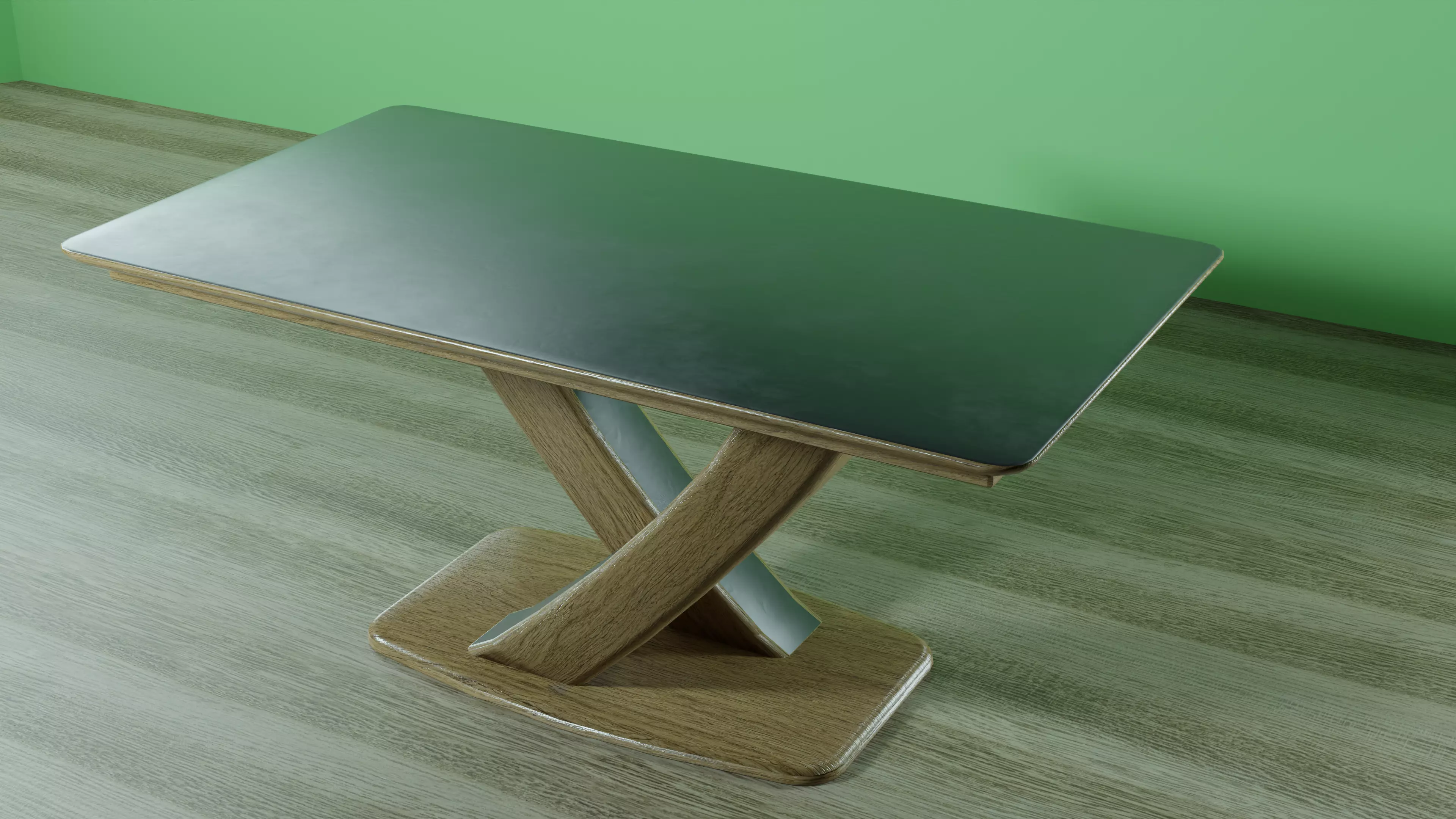 3D model Varnished Solid Oak Table VR / AR / low-poly | CGTrader