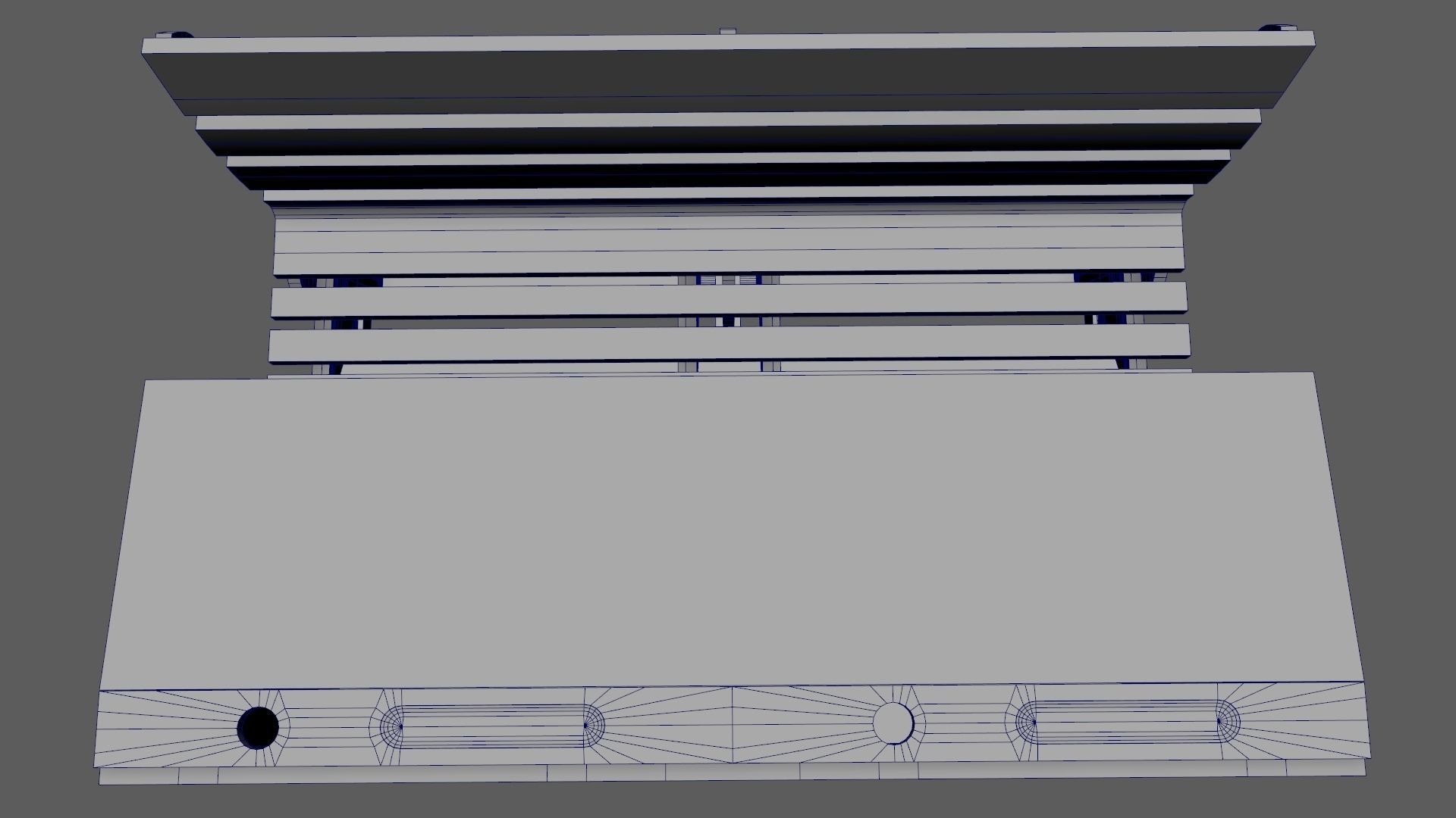 Early 20th Century Bench 1920s Low-poly 3D model_9