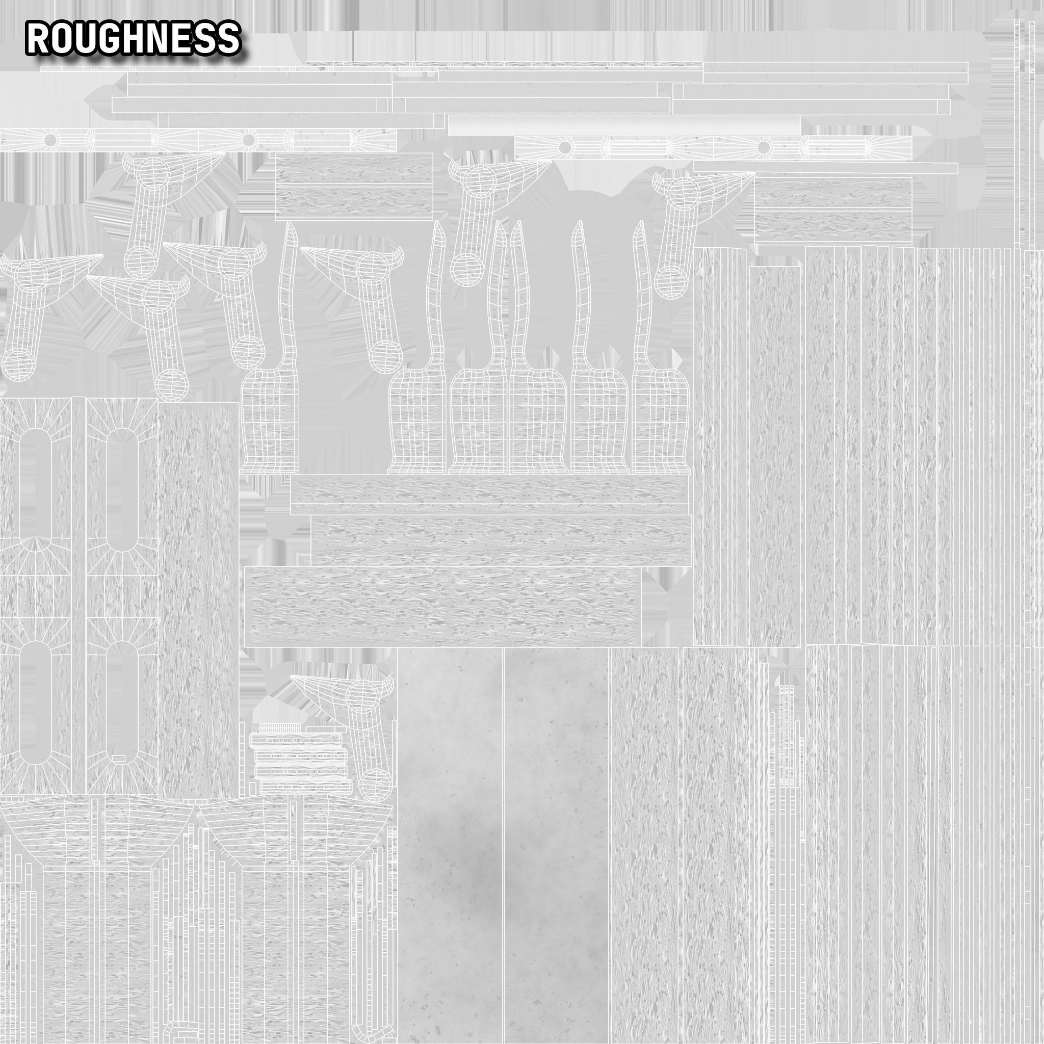 Early 20th Century Bench 1920s Low-poly 3D model_33