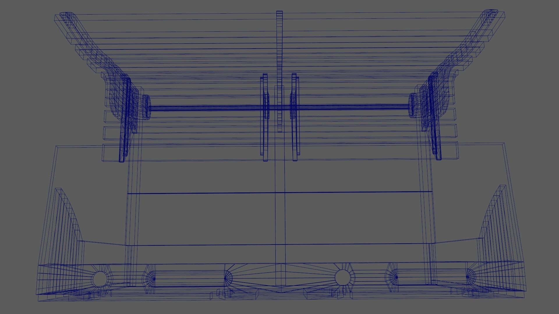 Early 20th Century Bench 1920s Low-poly 3D model_12