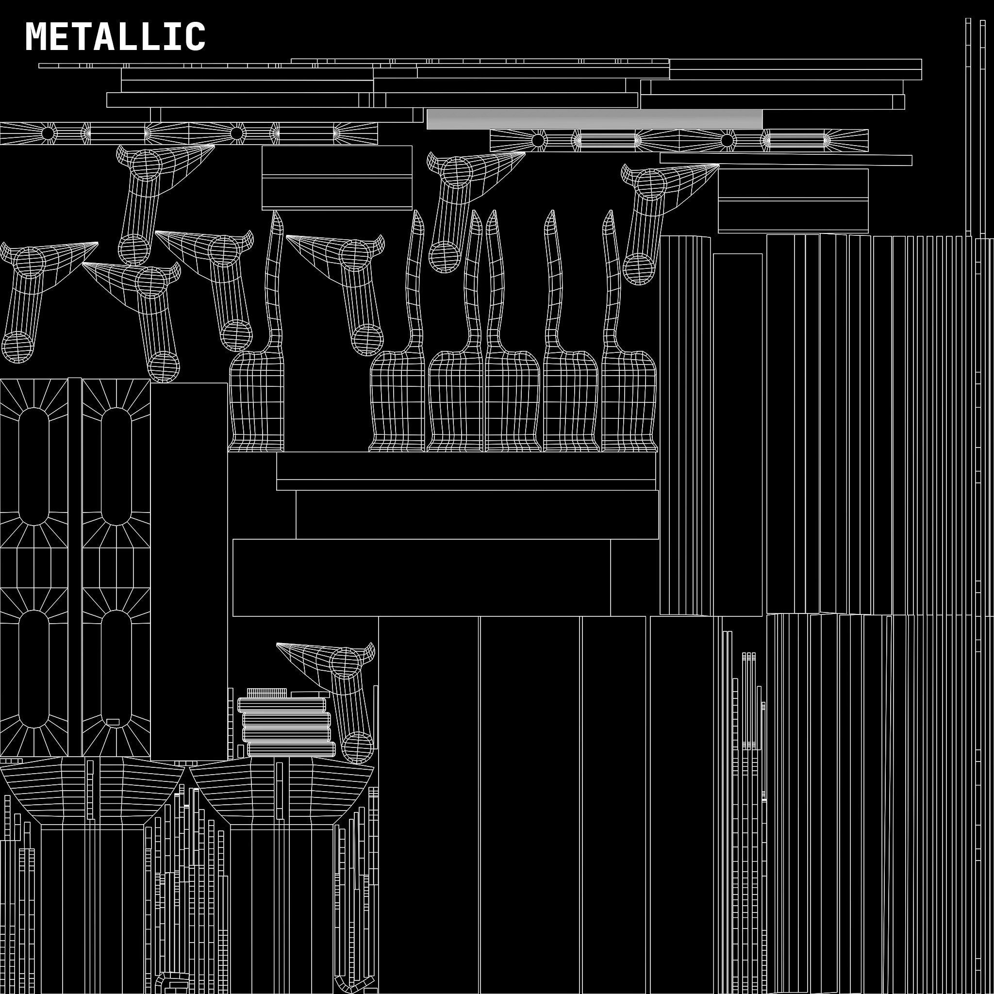 Early 20th Century Bench 1920s Low-poly 3D model_30