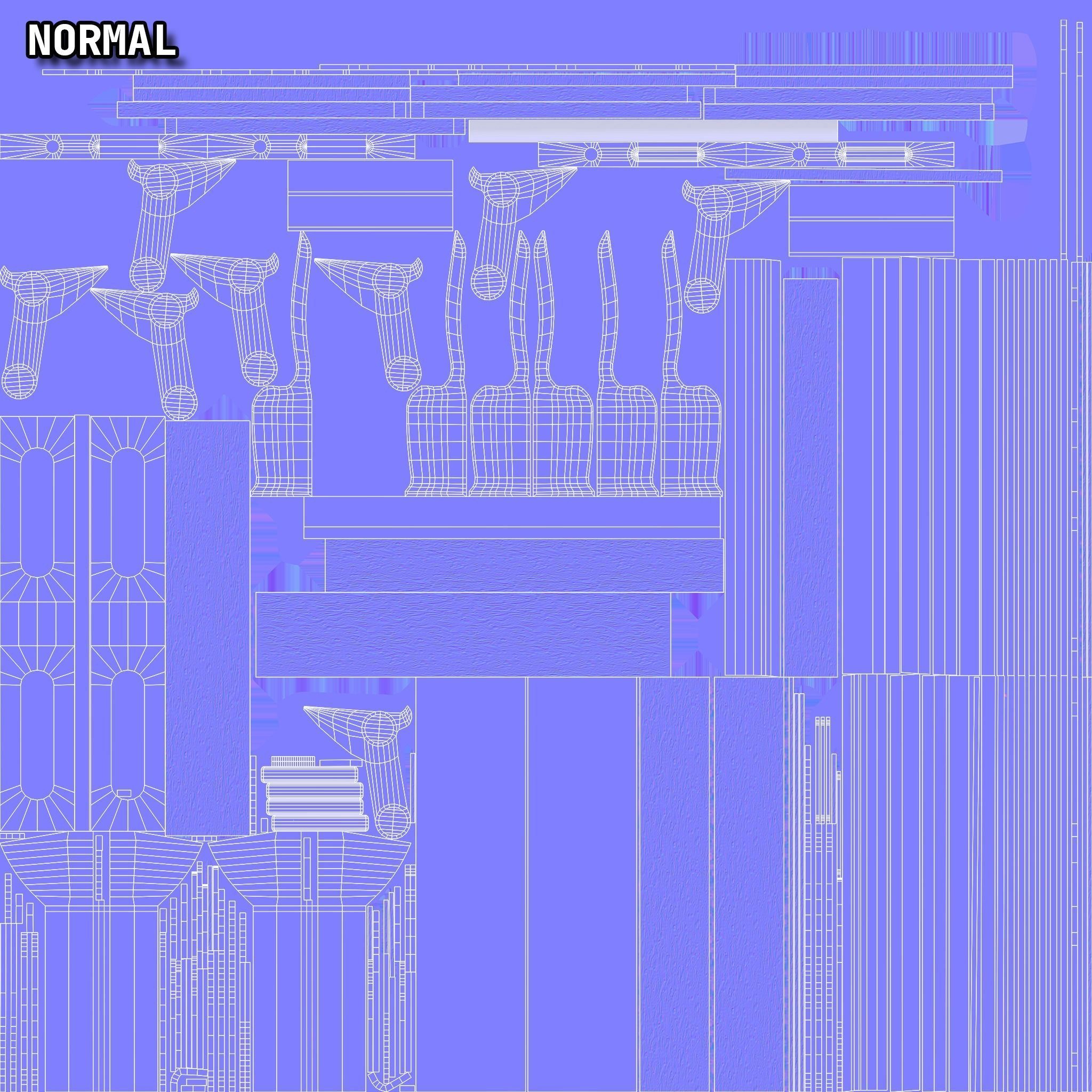 Early 20th Century Bench 1920s Low-poly 3D model_31