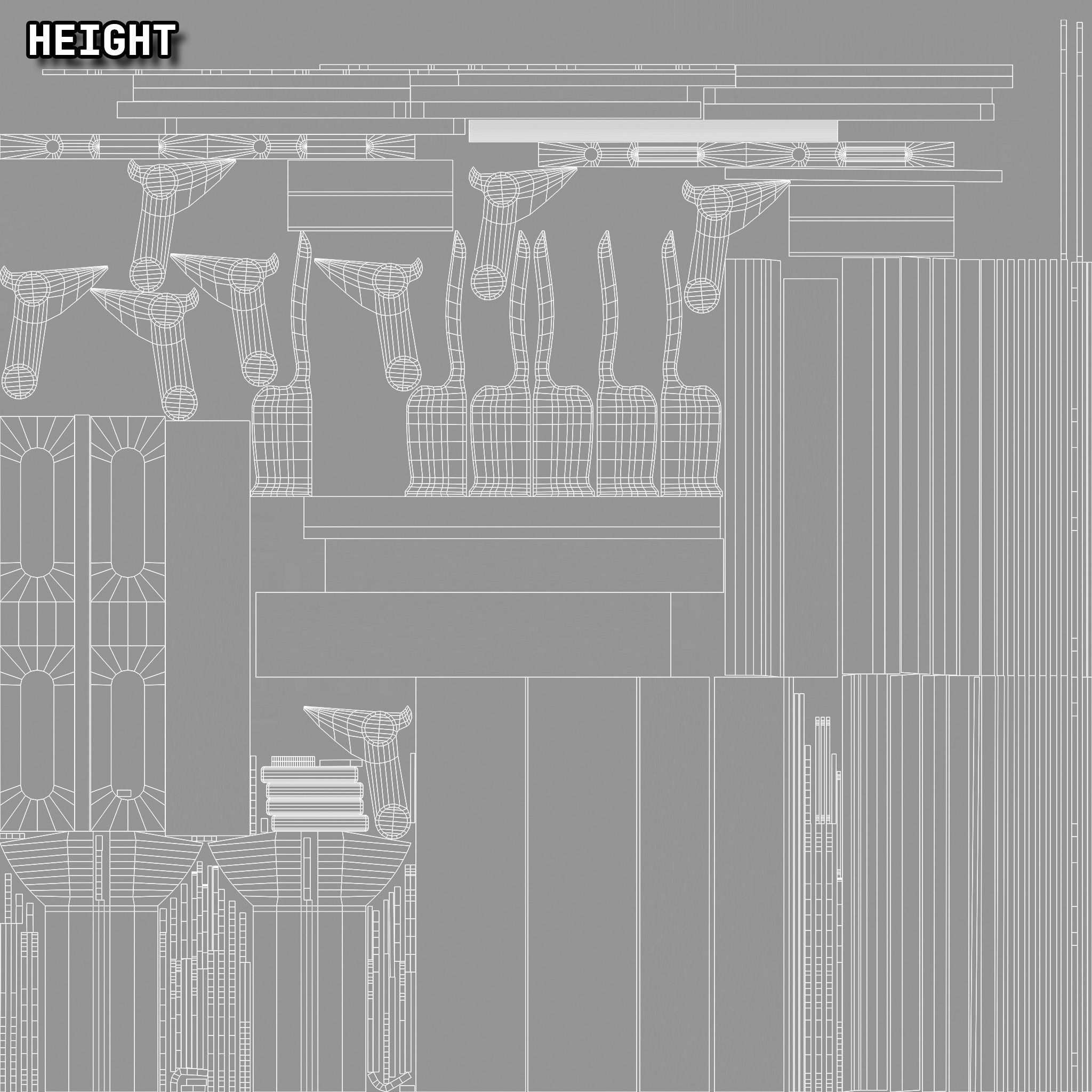 Early 20th Century Bench 1920s Low-poly 3D model_32