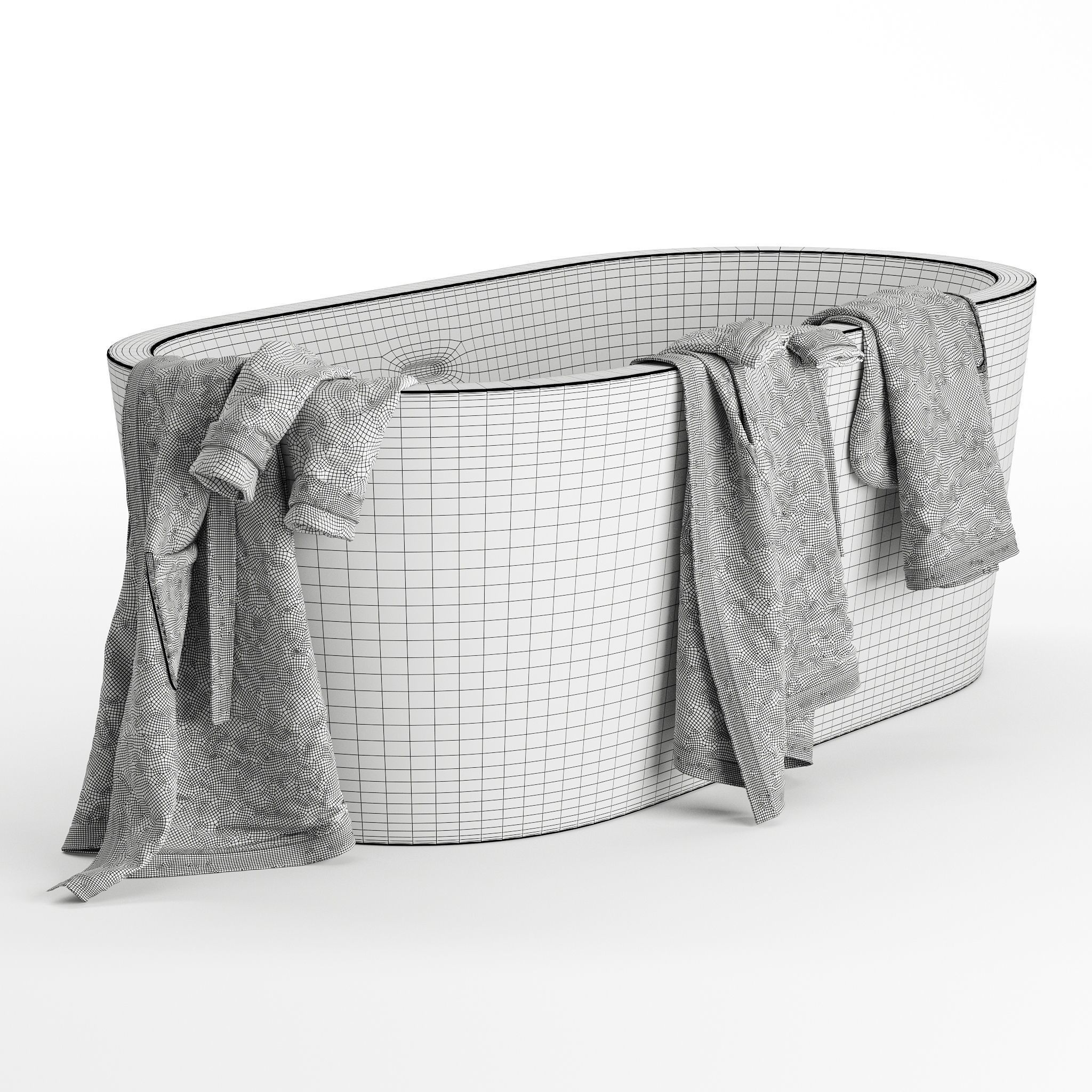 Bathrobe Hanging Set 02 3D model_1