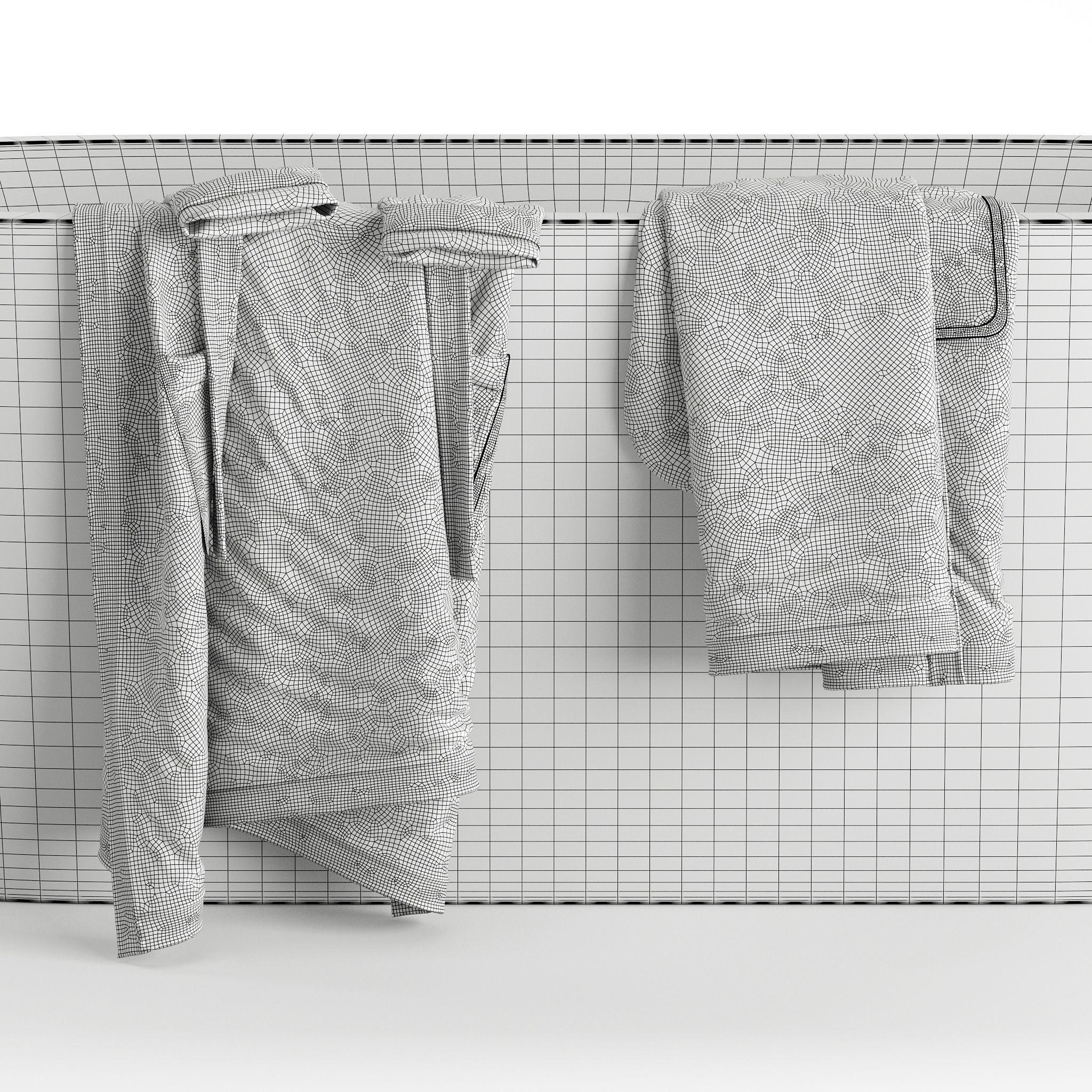 Bathrobe Hanging Set 02 3D model_7