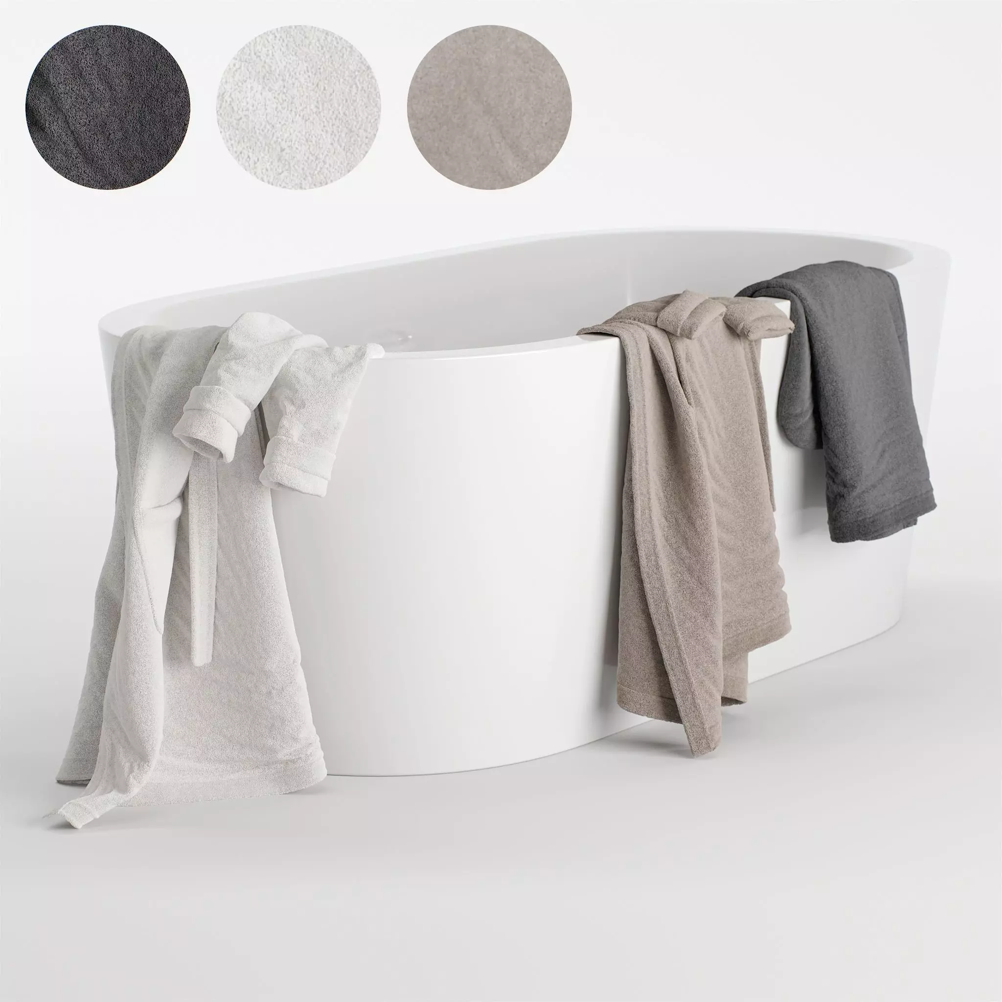 Bathrobe Hanging Set 02 3D model_0