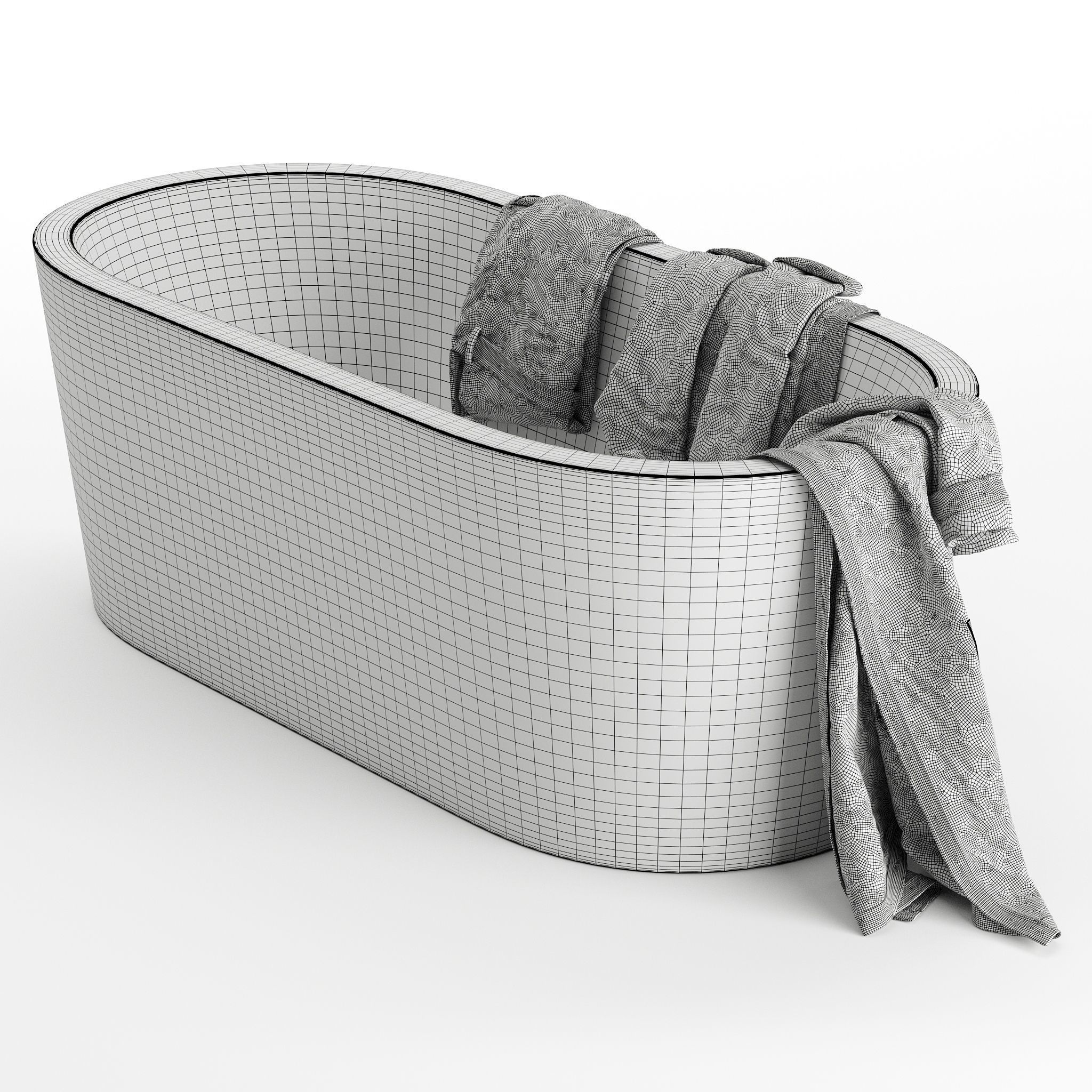 Bathrobe Hanging Set 02 3D model_3