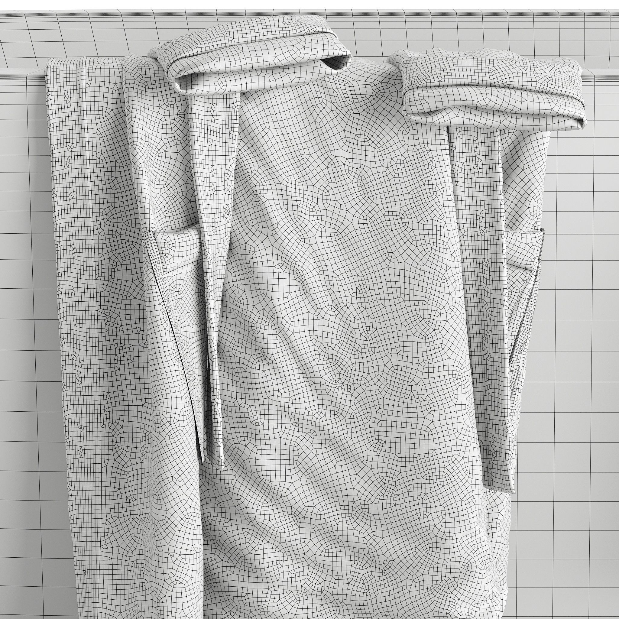 Bathrobe Hanging Set 02 3D model_9