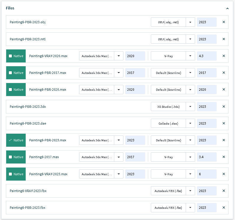 Painting 6 abstract in wooden frame 3D model_14