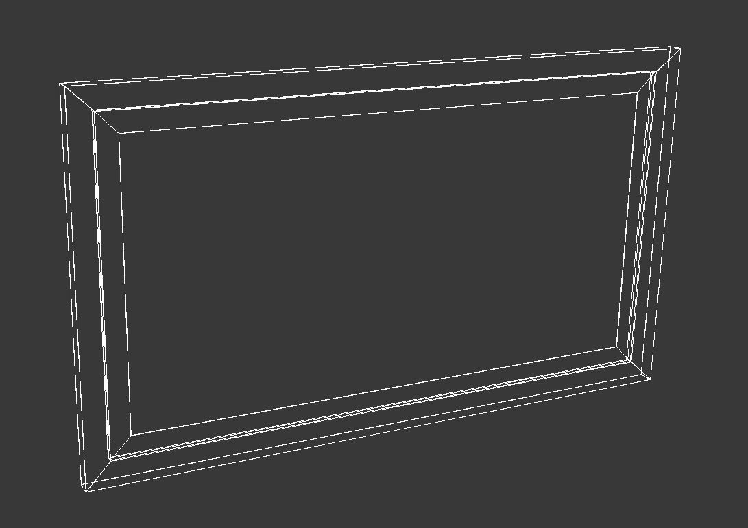 Painting 6 abstract in wooden frame 3D model_10