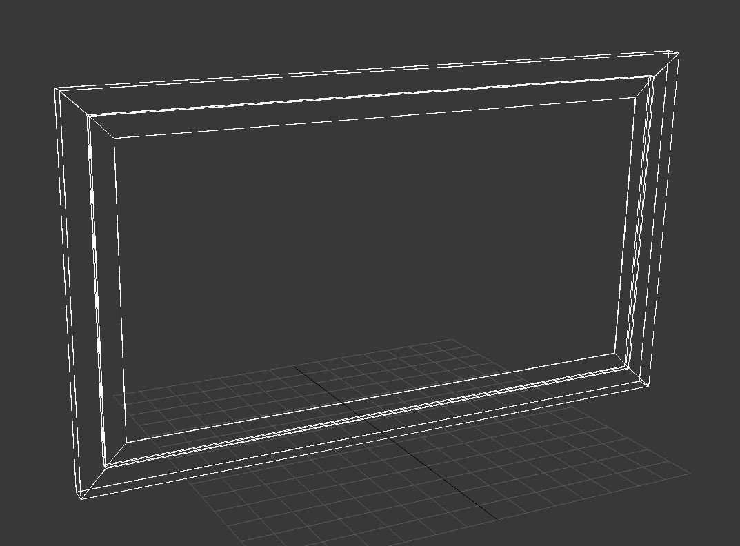 Painting 6 abstract in wooden frame 3D model_9