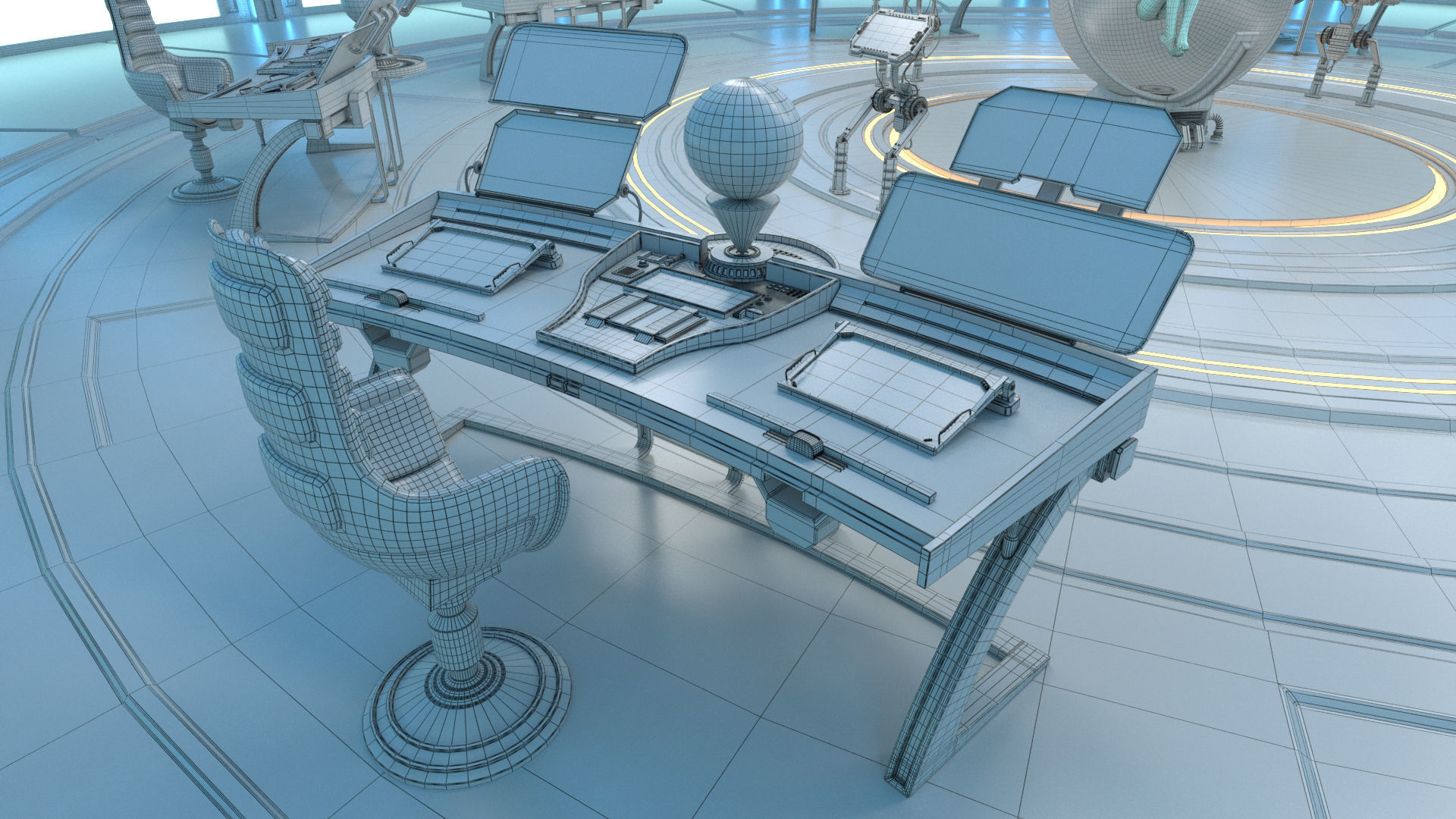 Sci Fi Interior Station 3D model_20