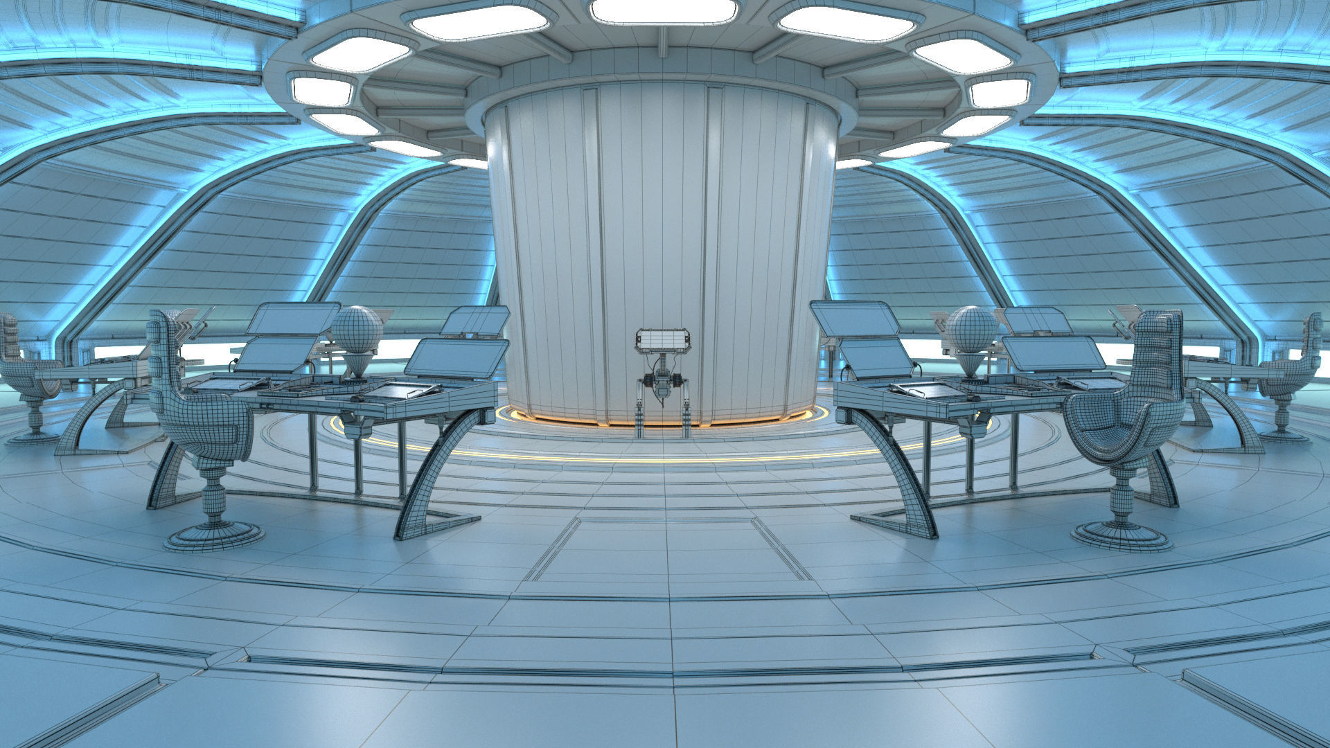 Sci Fi Interior Station 3D model_18