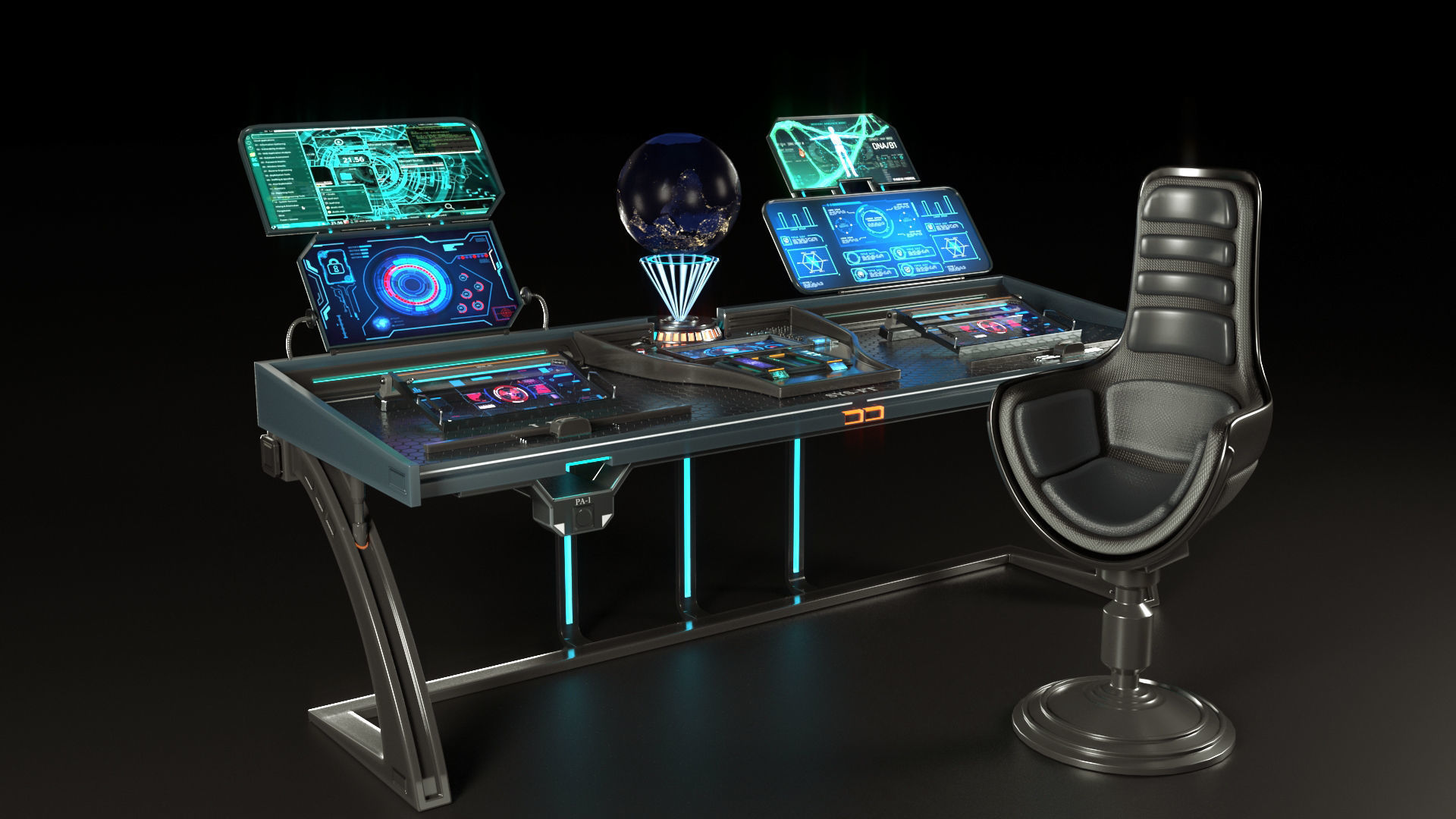 Sci Fi Interior Station 3D model_12