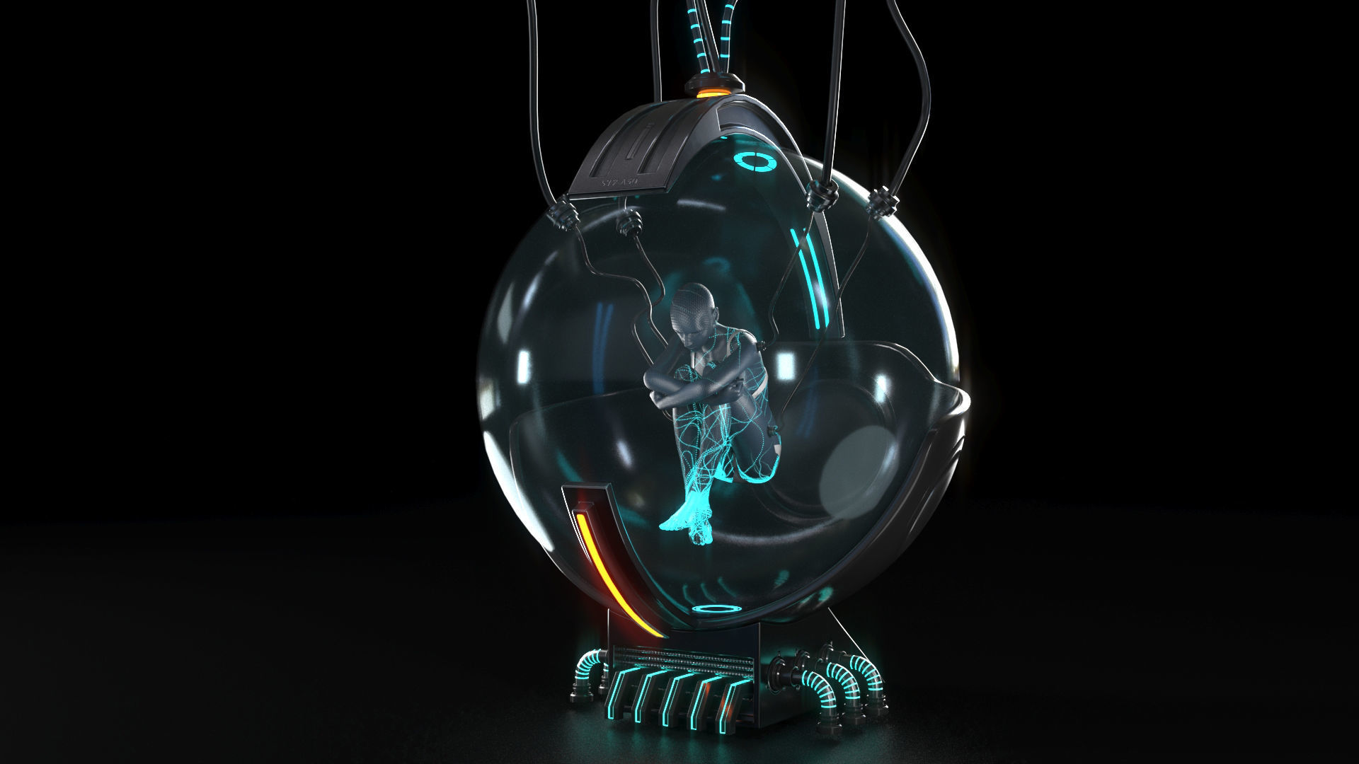 Sci Fi Interior Station 3D model_16