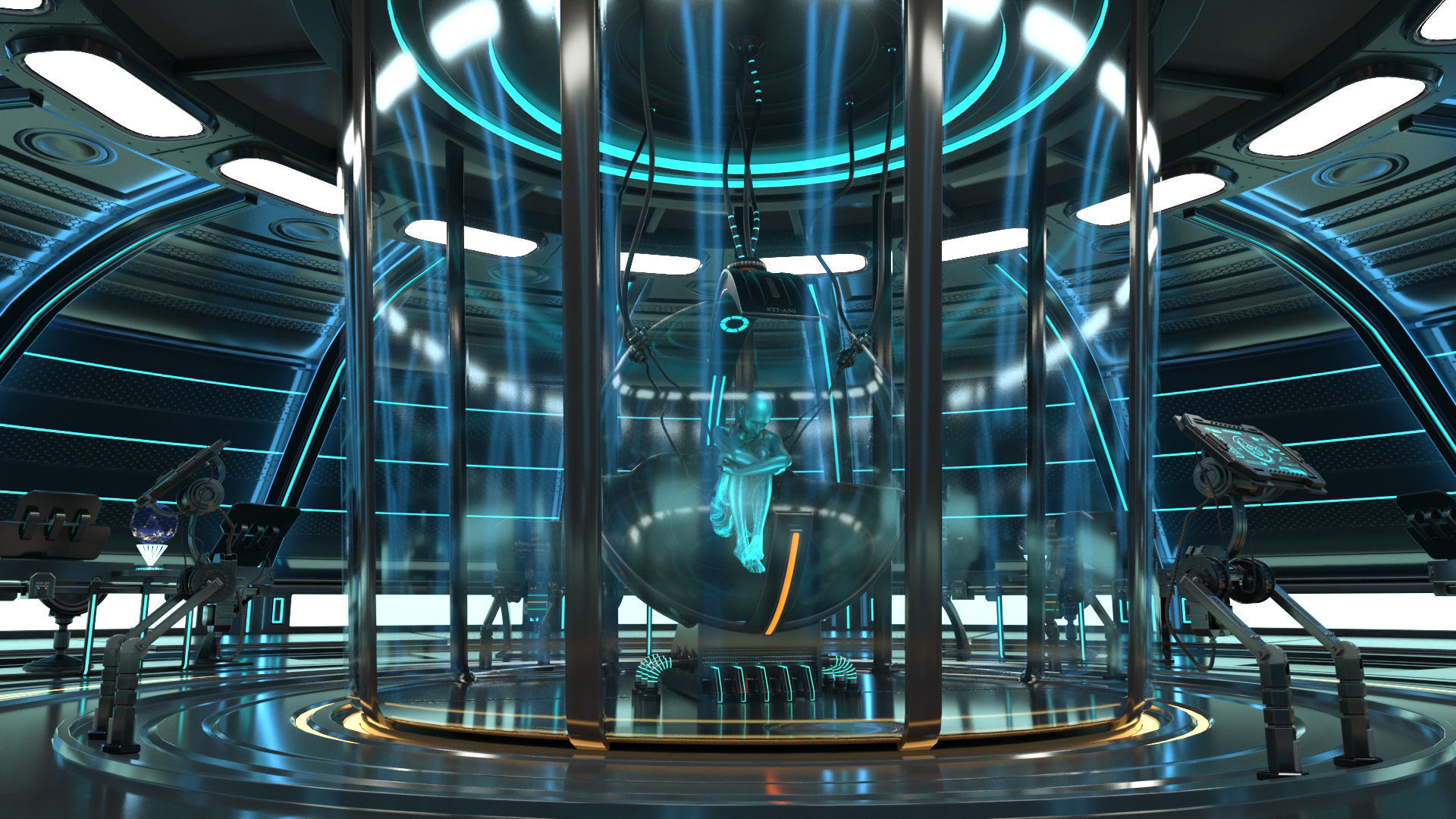 Sci Fi Interior Station 3D model_5