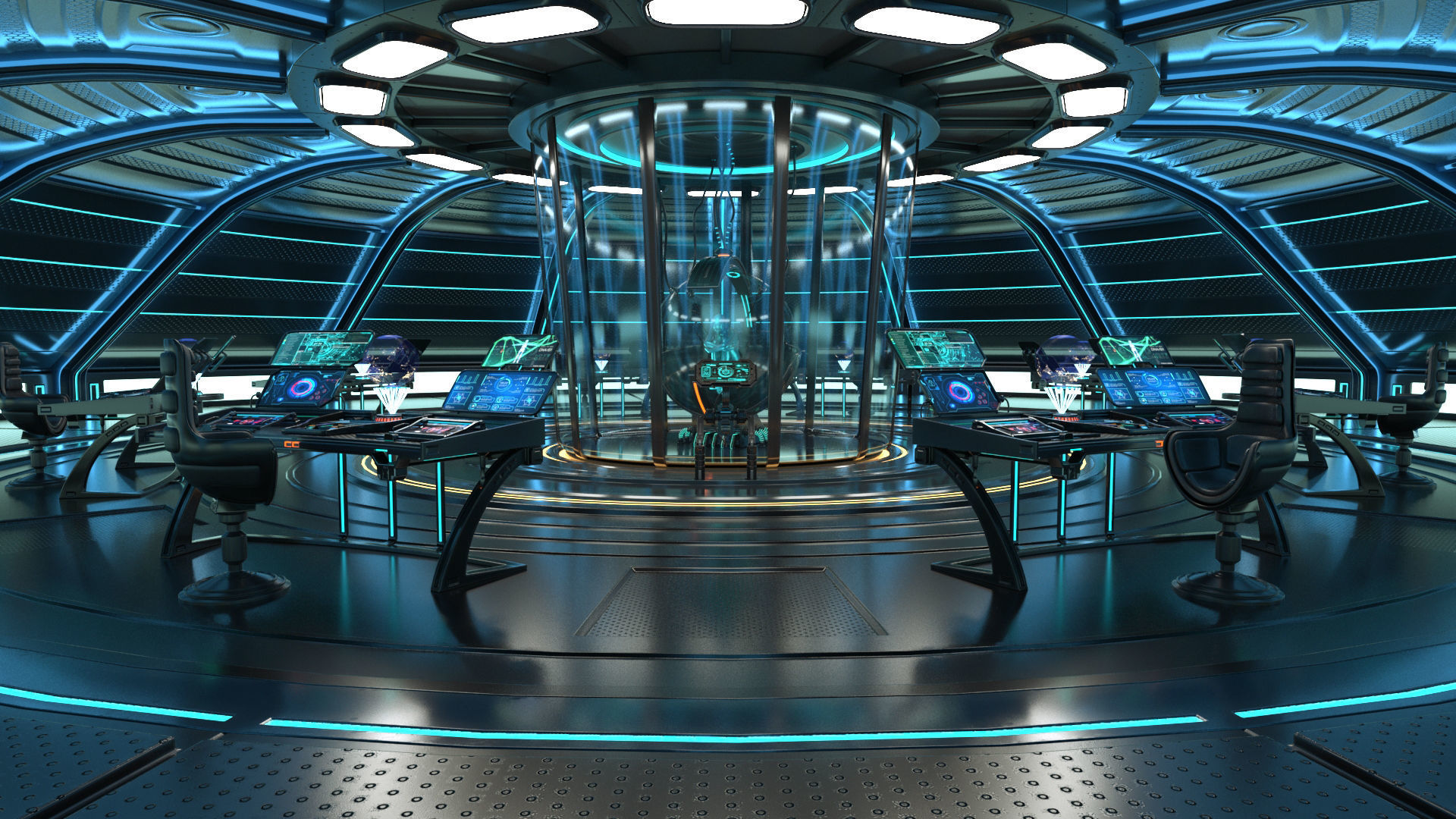 Sci Fi Interior Station 3D model_1