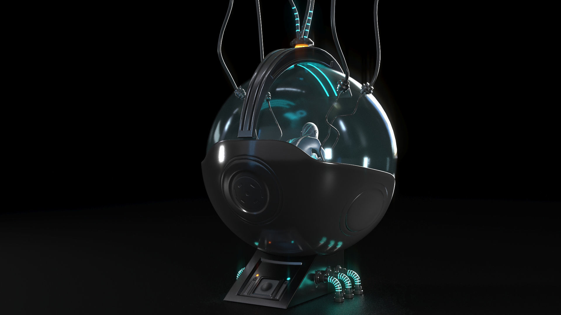 Sci Fi Interior Station 3D model_17