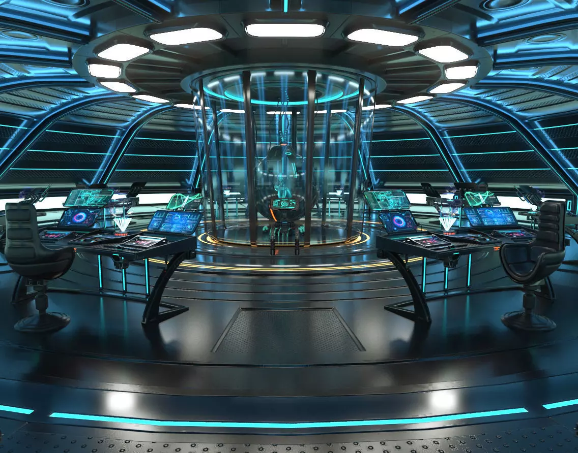 Sci Fi Interior Station 3D model_0