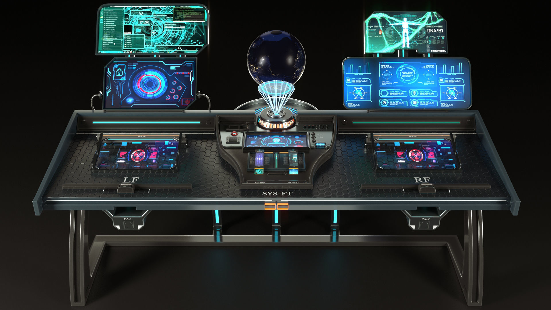 Sci Fi Interior Station 3D model_14