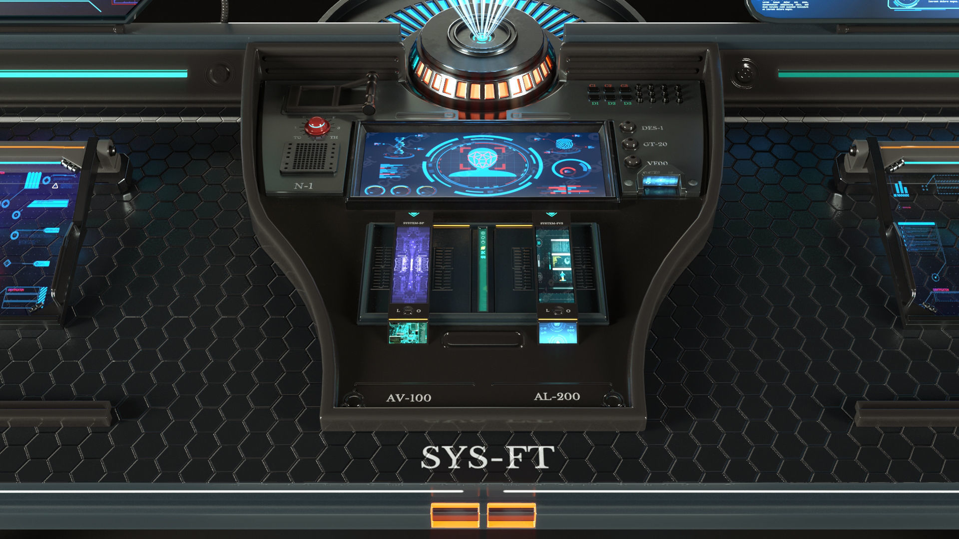 Sci Fi Interior Station 3D model_13