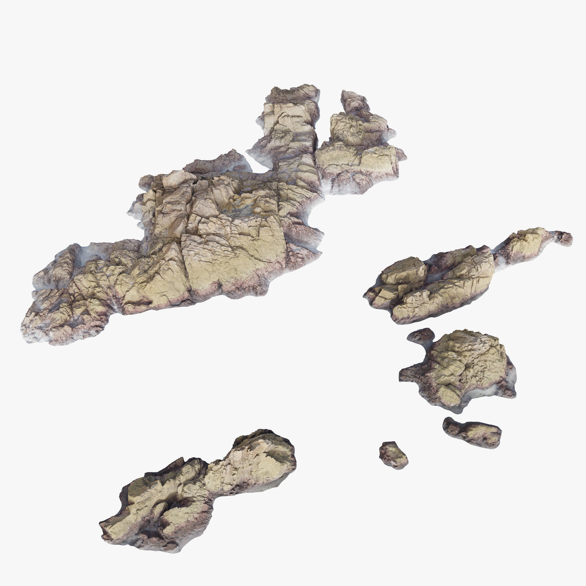Sea Shore Rocks Low-poly 3D model_9