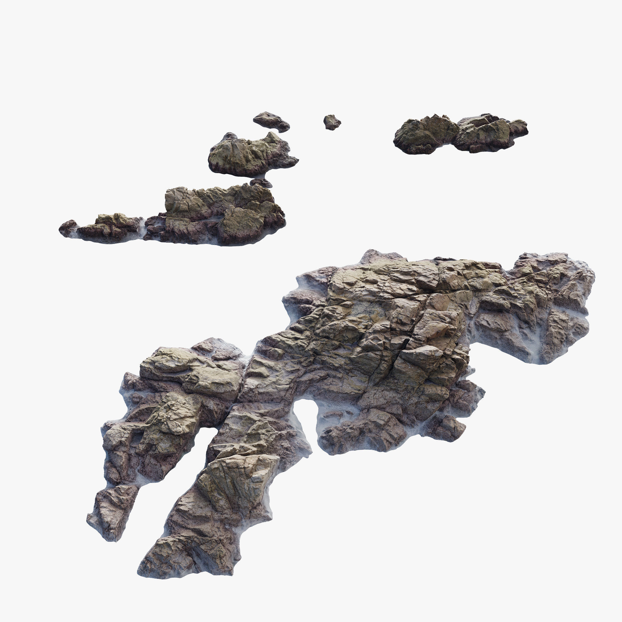 Sea Shore Rocks Low-poly 3D model_8