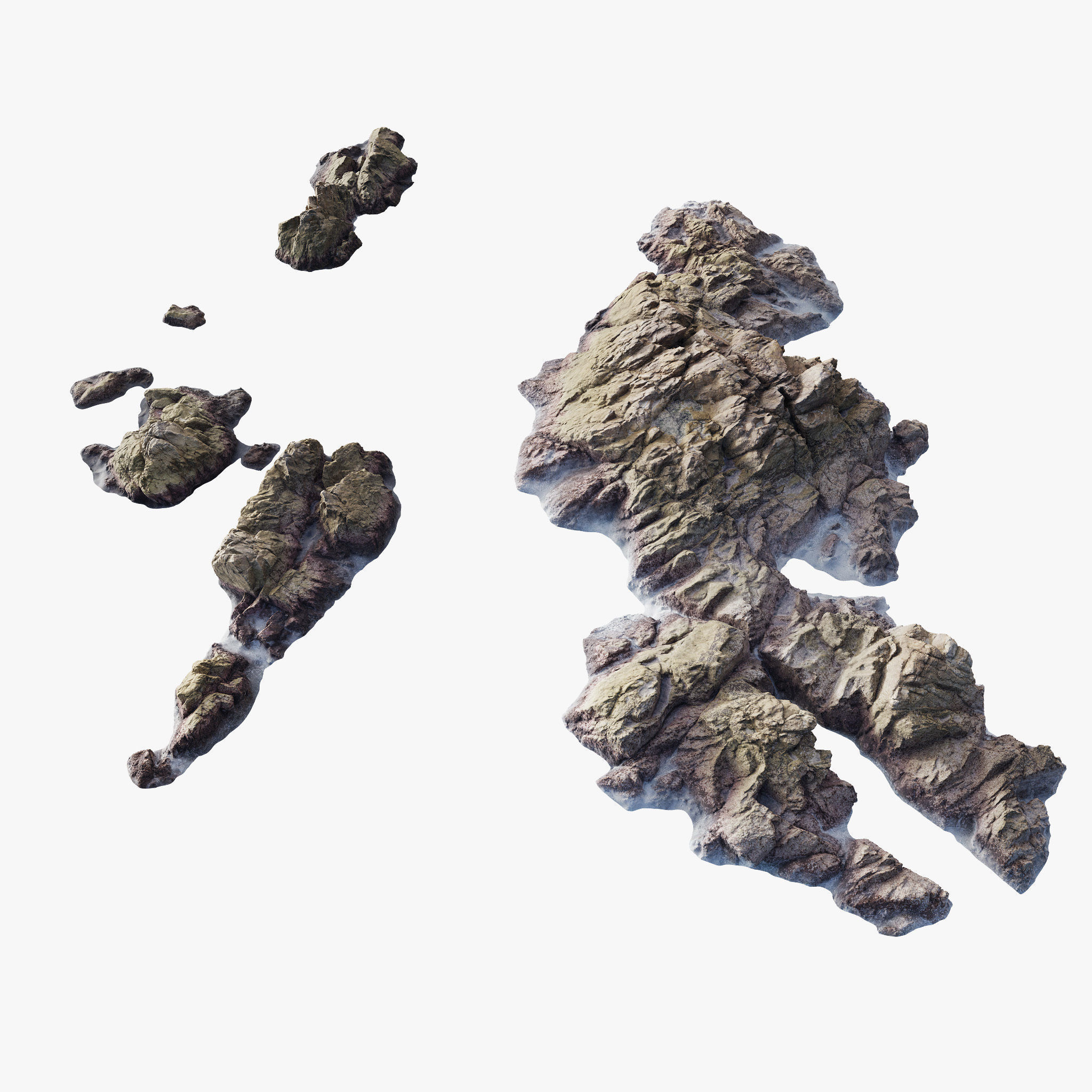 Sea Shore Rocks Low-poly 3D model_11