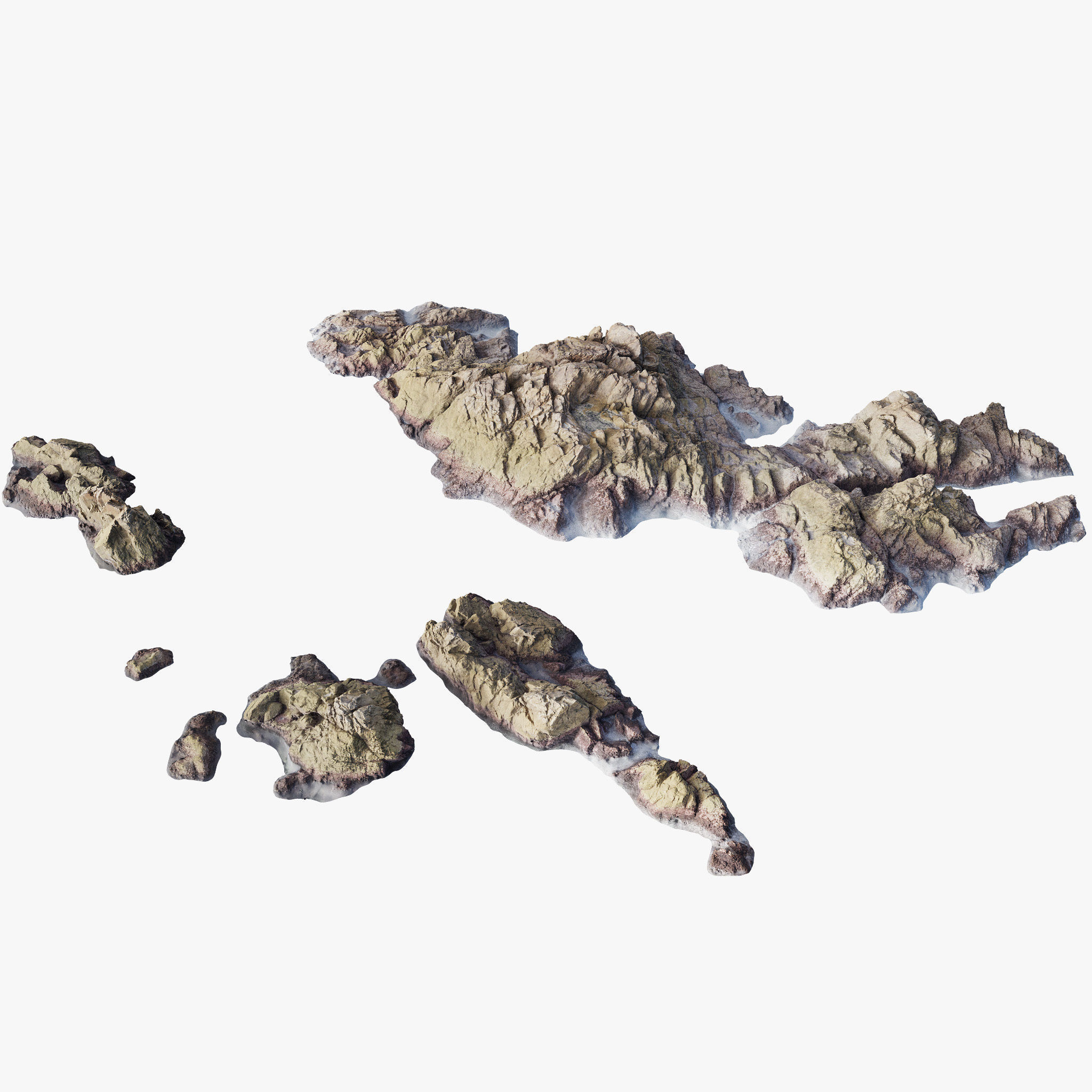 Sea Shore Rocks Low-poly 3D model_10