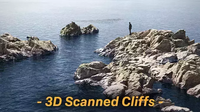 Sea Shore Rocks Low-poly 3D model