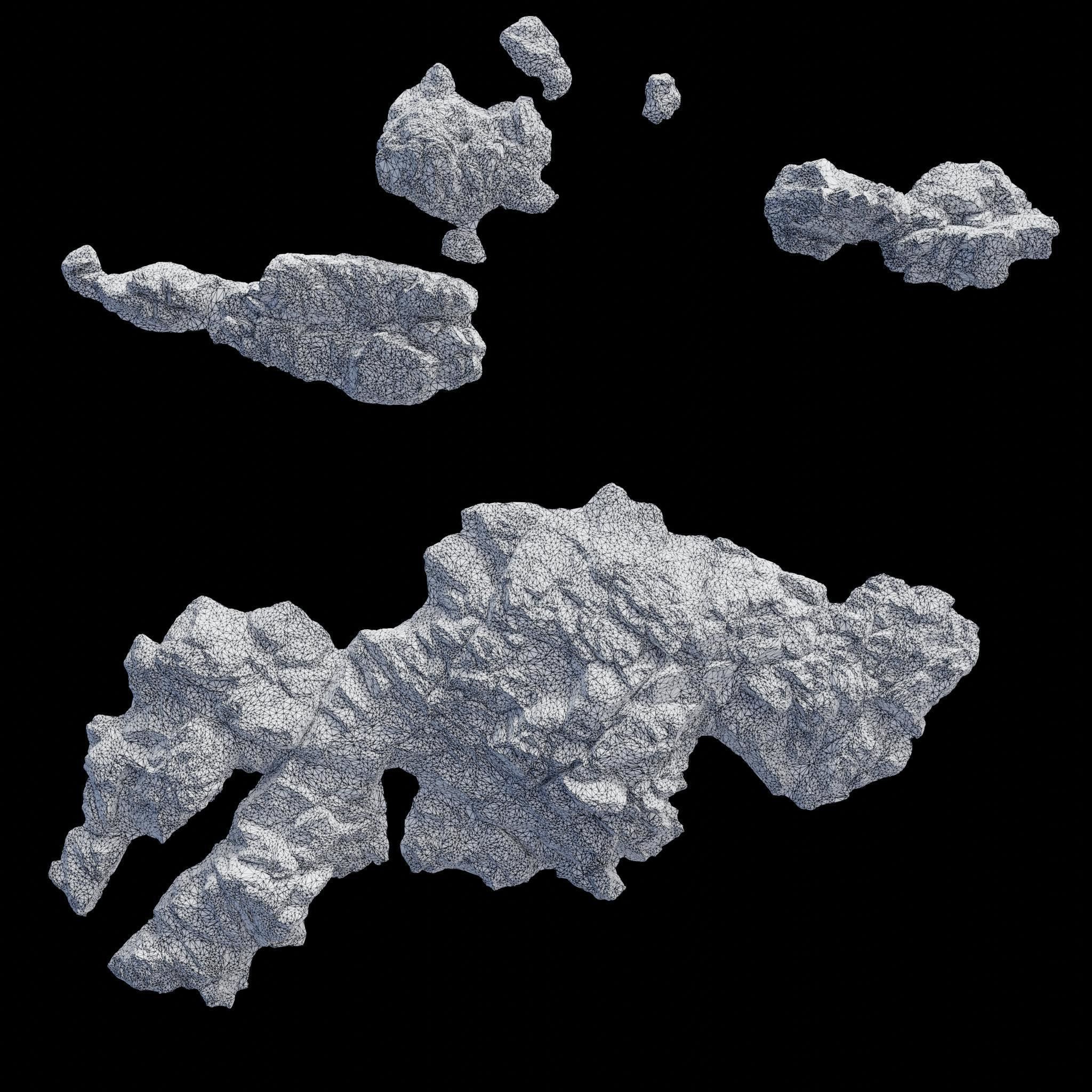 Sea Shore Rocks Low-poly 3D model_5