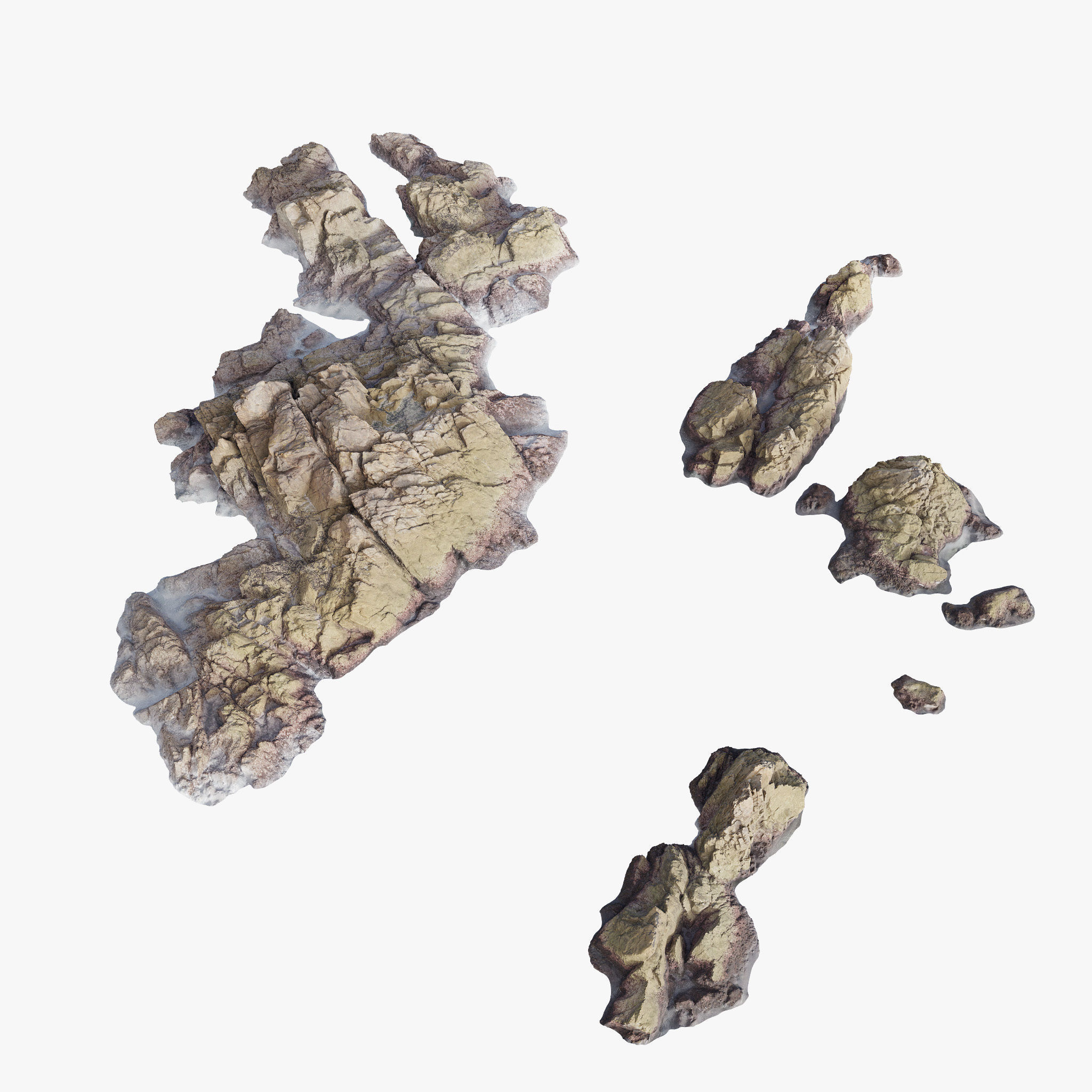 Sea Shore Rocks Low-poly 3D model_7