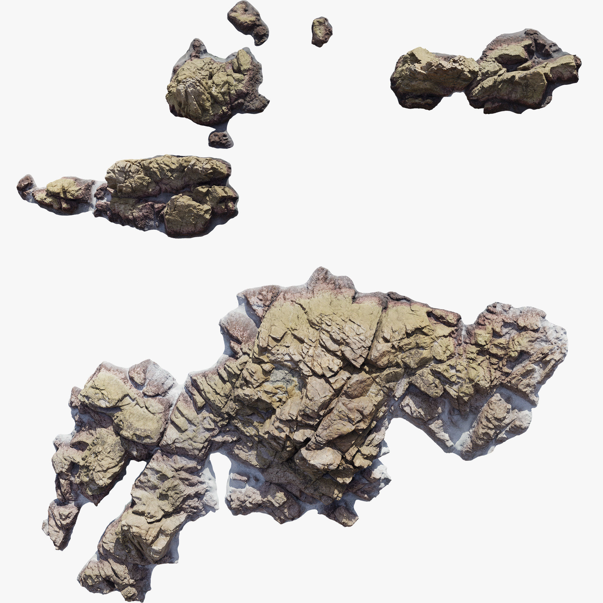 Sea Shore Rocks Low-poly 3D model_1