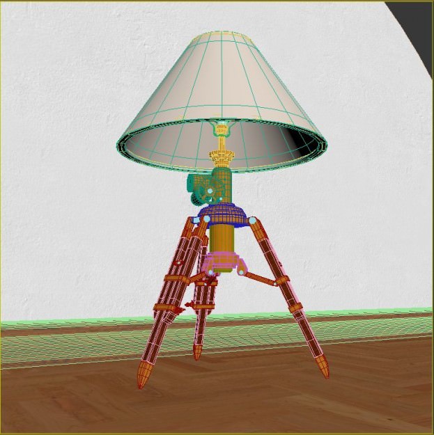 Tripod table lamp 3D model_3