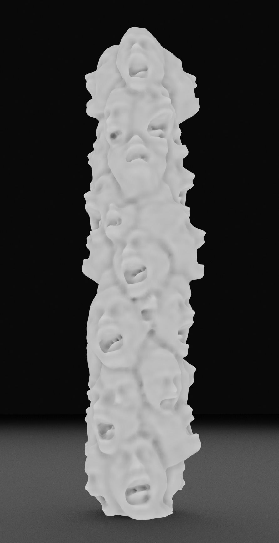 Totem Abstract Sculpture Low-poly 3D model_5