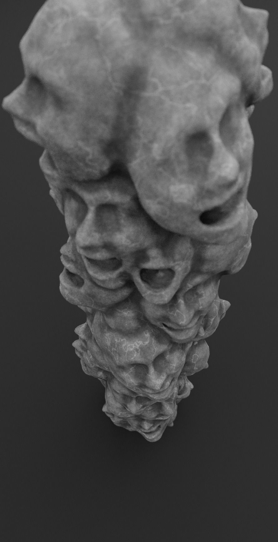 Totem Abstract Sculpture Low-poly 3D model_11