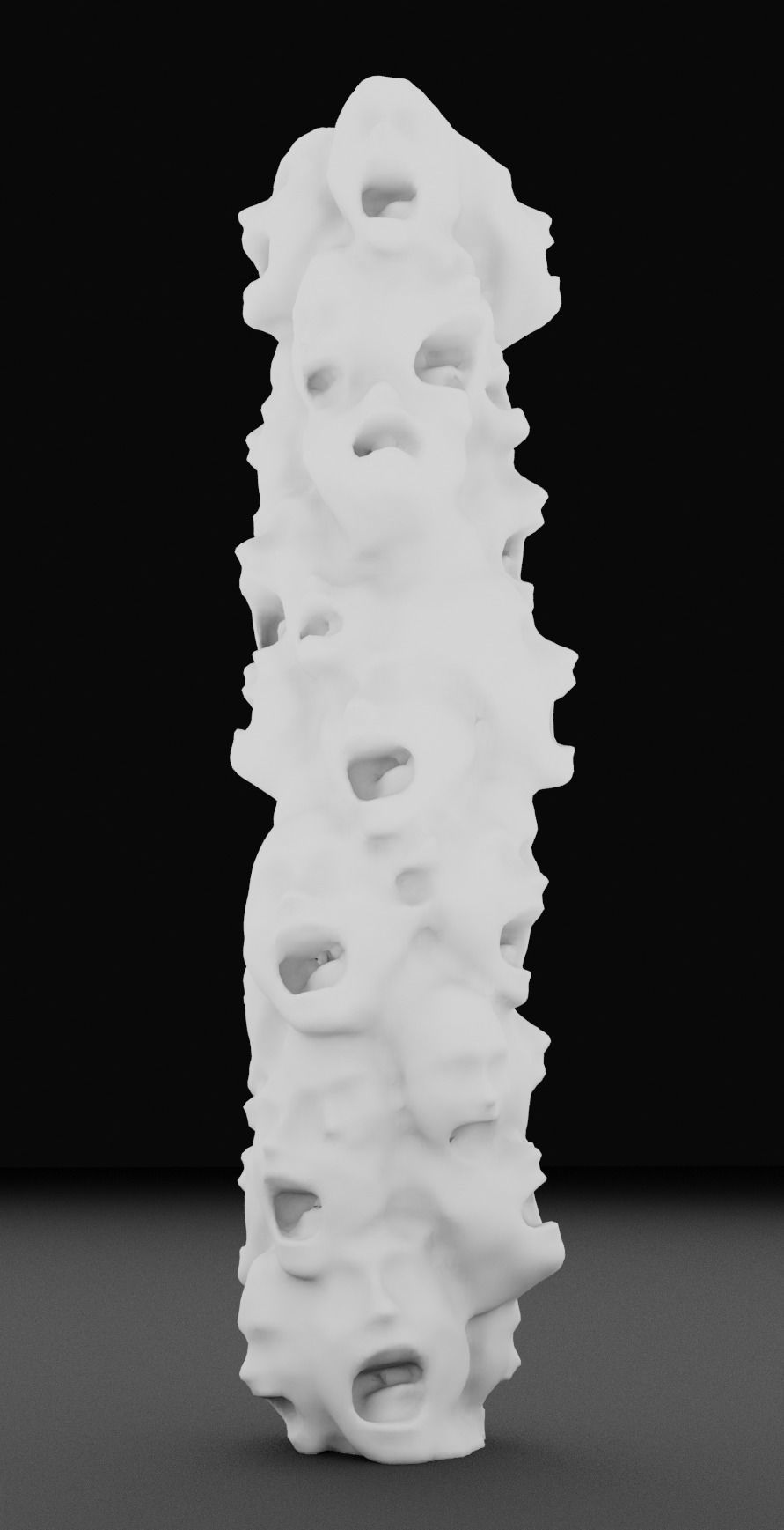 Totem Abstract Sculpture Low-poly 3D model_6