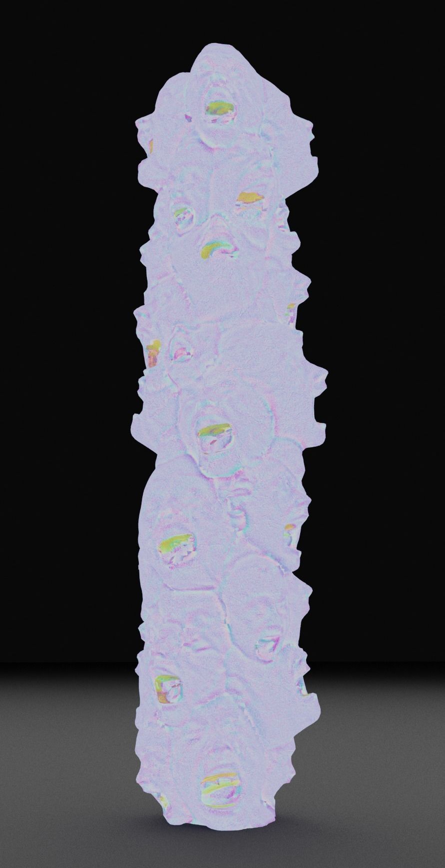 Totem Abstract Sculpture Low-poly 3D model_4