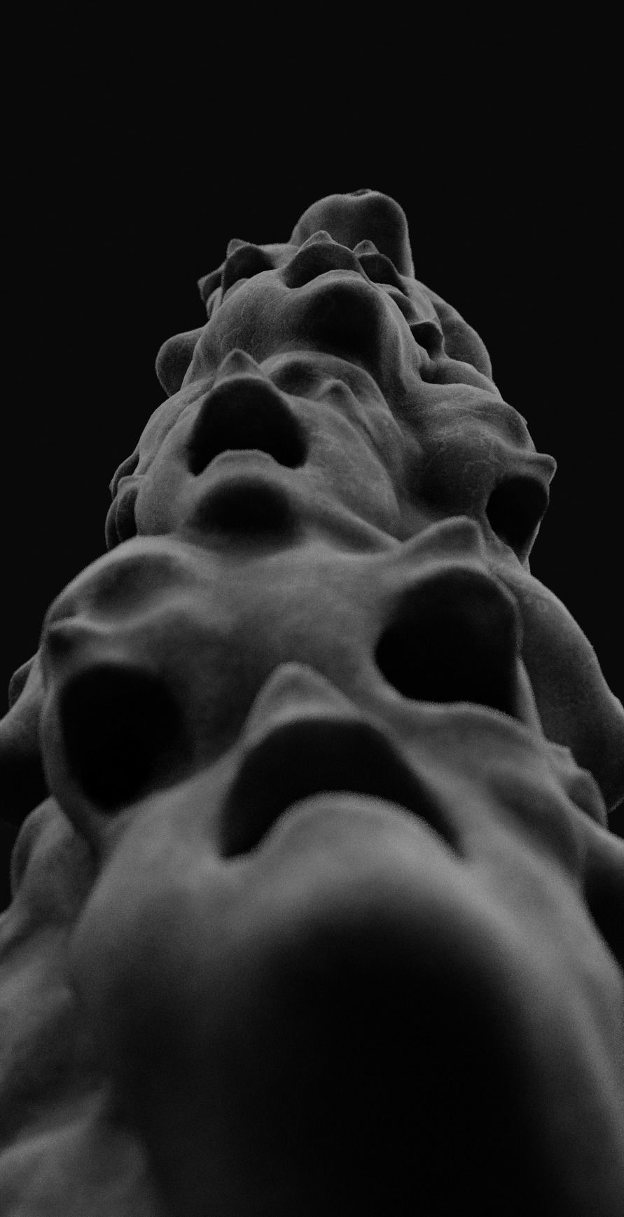 Totem Abstract Sculpture Low-poly 3D model_12