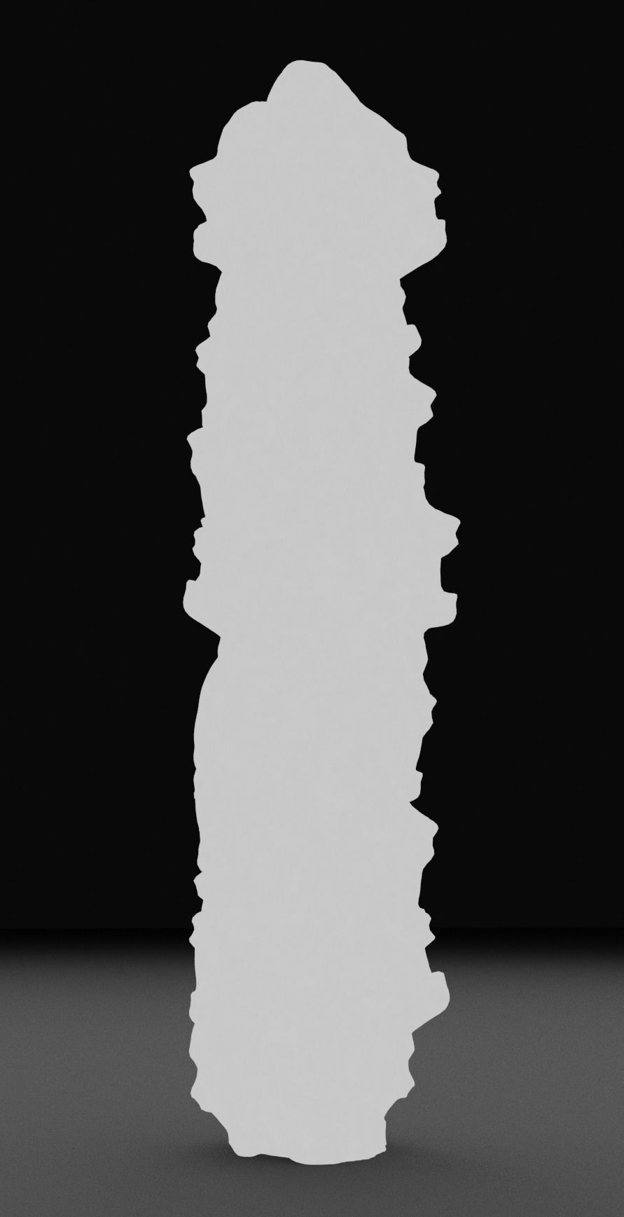 Totem Abstract Sculpture Low-poly 3D model_3