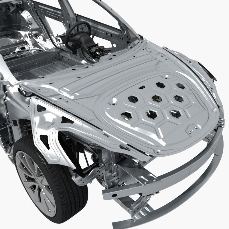 Electric Car Chassis frame 3D model_11