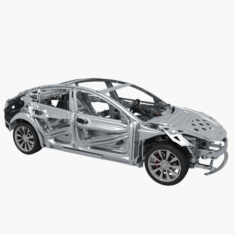 Electric Car Chassis frame 3D model_5