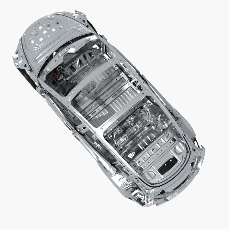 Electric Car Chassis frame 3D model_3