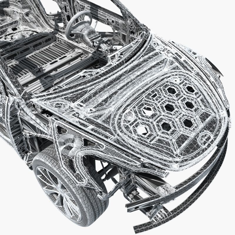 Electric Car Chassis frame 3D model_23